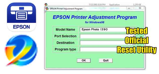 Open epson printer utility